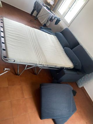 Sofá Cama Azul/Gris Tela