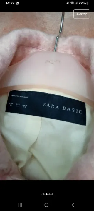 Abrigo Zara Rosa Talla M