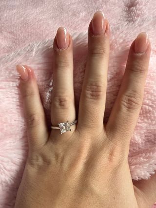 Anillo plata con piedra cuadrada