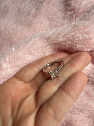 Anillo plata con piedra cuadrada