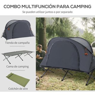 Tienda de Campaña 3 en 1 con Cama Gris