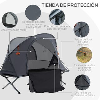 Tienda de Campaña 3 en 1 con Cama Gris