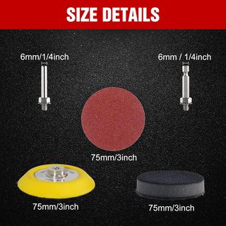 Lija 75mm 120PCS Disco de Lijas con Accesorios par