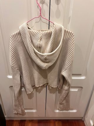 Chaqueta Zara punto cremallera capucha