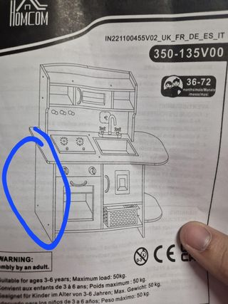 Cocinita de Juguete con Luz y Sonidos falta madera