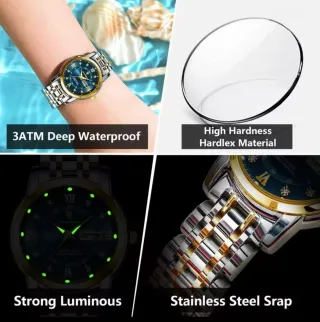 Reloj Poedagar Mujer Oro y Plata