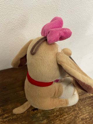 Peluche cane con fiocco e cuore LOVE san valentino