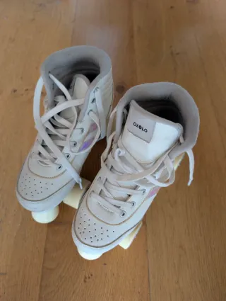 Patines Oxelo Quad Niña Blancos piel