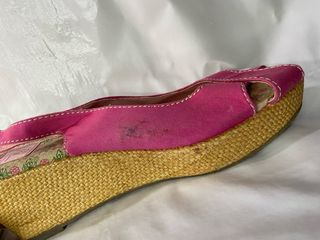 Alpargatas cuña Zara rosa y beige T.39