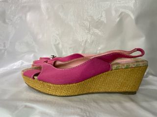 Alpargatas cuña Zara rosa y beige T.39