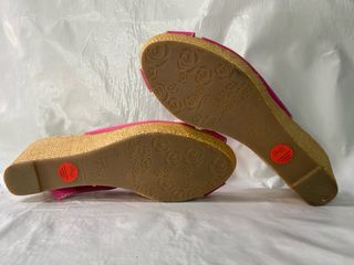 Alpargatas cuña Zara rosa y beige T.39