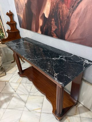 Espectacular Consola Clásica - Mármol Negro 3cm