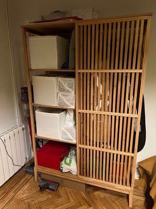 Armario Abierto Bambú Puerta Corredera