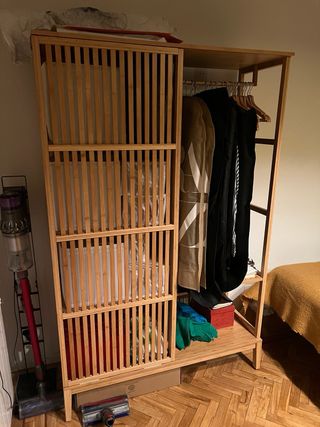 Armario Abierto Bambú Puerta Corredera