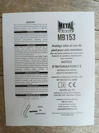 Protege Empeines Metal Boxe Blancos Talla XS