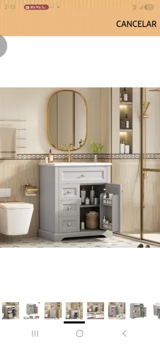 Armario de baño con lavabo 76x46x87cm