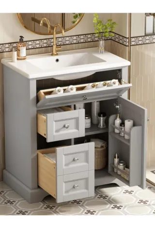 Armario de baño con lavabo 76x46x87cm