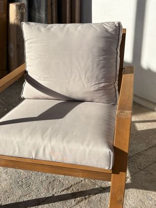 Conjunto Sofá y Sillones Exterior Madera