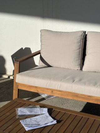 Conjunto Sofá y Sillones Exterior Madera