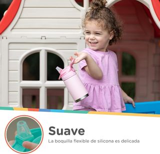 Nuby - Thirsty Kids - Botella Acero Inoxidable Fli