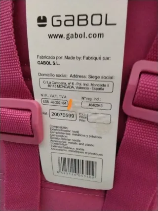 Mochila Gabol rosa con mariposa