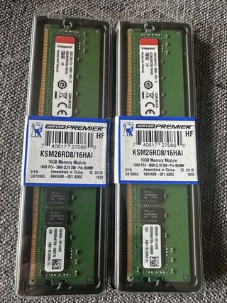 2x Kingston KSM26RD8/16HAI DDR4 16GB