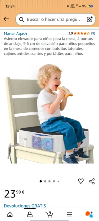 Asiento elevador para niños Aqash