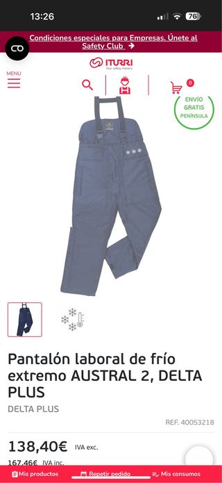 Pantalón laboral frío extremo AUSTRAL 2