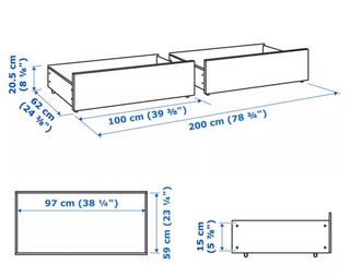 Cajón cama Ikea Malm blanco con ruedas