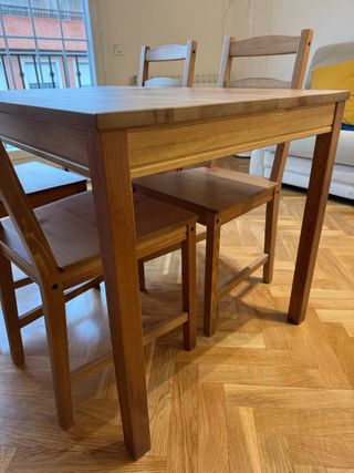 Mesa Comedor Ikea HAGERNAS + 4 Sillas Madera
