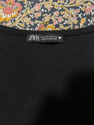 Camisa Zara Manga Larga Negra