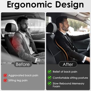 Cojín Lumbar para Coche, Almohada Lumbar con Espon