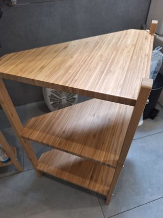 2 Estantería baño bambú + 4 pequeñas cajas