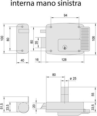 Cerradura eléctrica Cisa, 12 V, galvanizada, plate