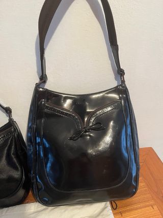 Lotto 2 borse a spalla Lamarthe in vernice nera