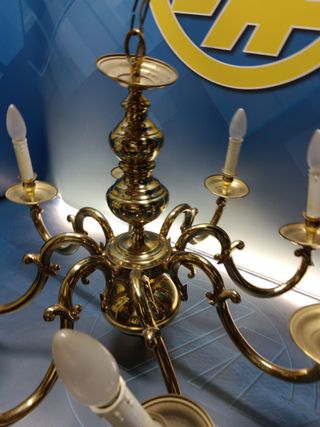 Clásica Lampara de techo, mid century, 8 brazos 70x71 cm