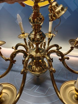 Clásica Lampara de techo, mid century, 8 brazos 70x71 cm