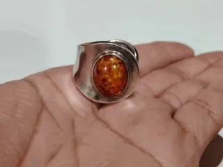 Anillo Plata 925 y Ámbar