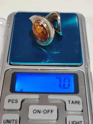 Anillo Plata 925 y Ámbar