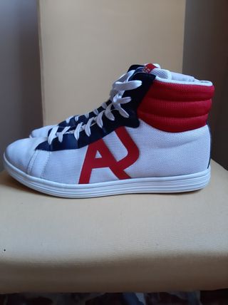 Scarpe Armani Jeans alte bianche e rosse