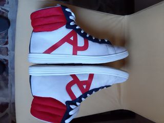Scarpe Armani Jeans alte bianche e rosse