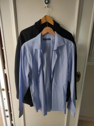 Chaqueta Azul Marino y Camisa Celeste Hombre