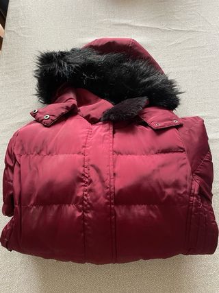 Piumino rosso con cappuccio donna L