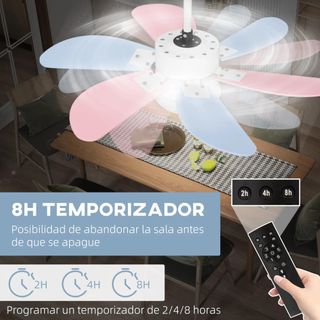 Ventilador de Techo con Luz 34W Ø82,5 cm Motor DC
