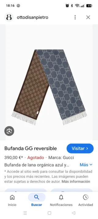 Bufanda reversible Gucci GG