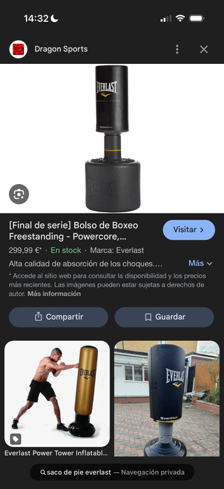 Saco de boxeo Everlast de pie