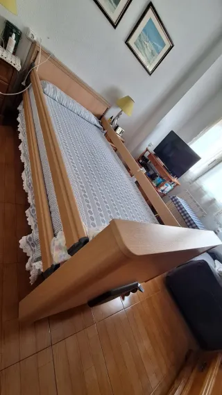 Cama articulada madera clara como nueva
