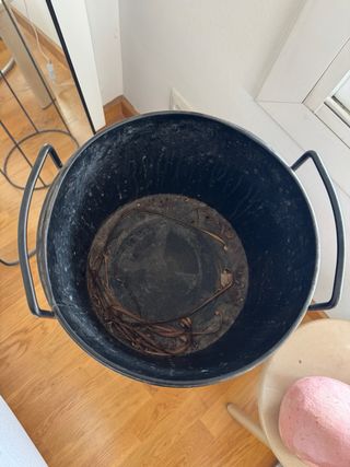 Porta macetas metal negro CASA