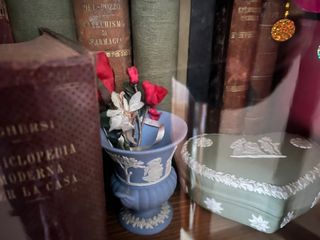 Contenitore decorativo blu e verde