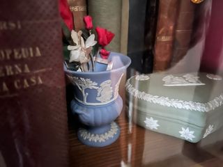 Contenitore decorativo blu e verde